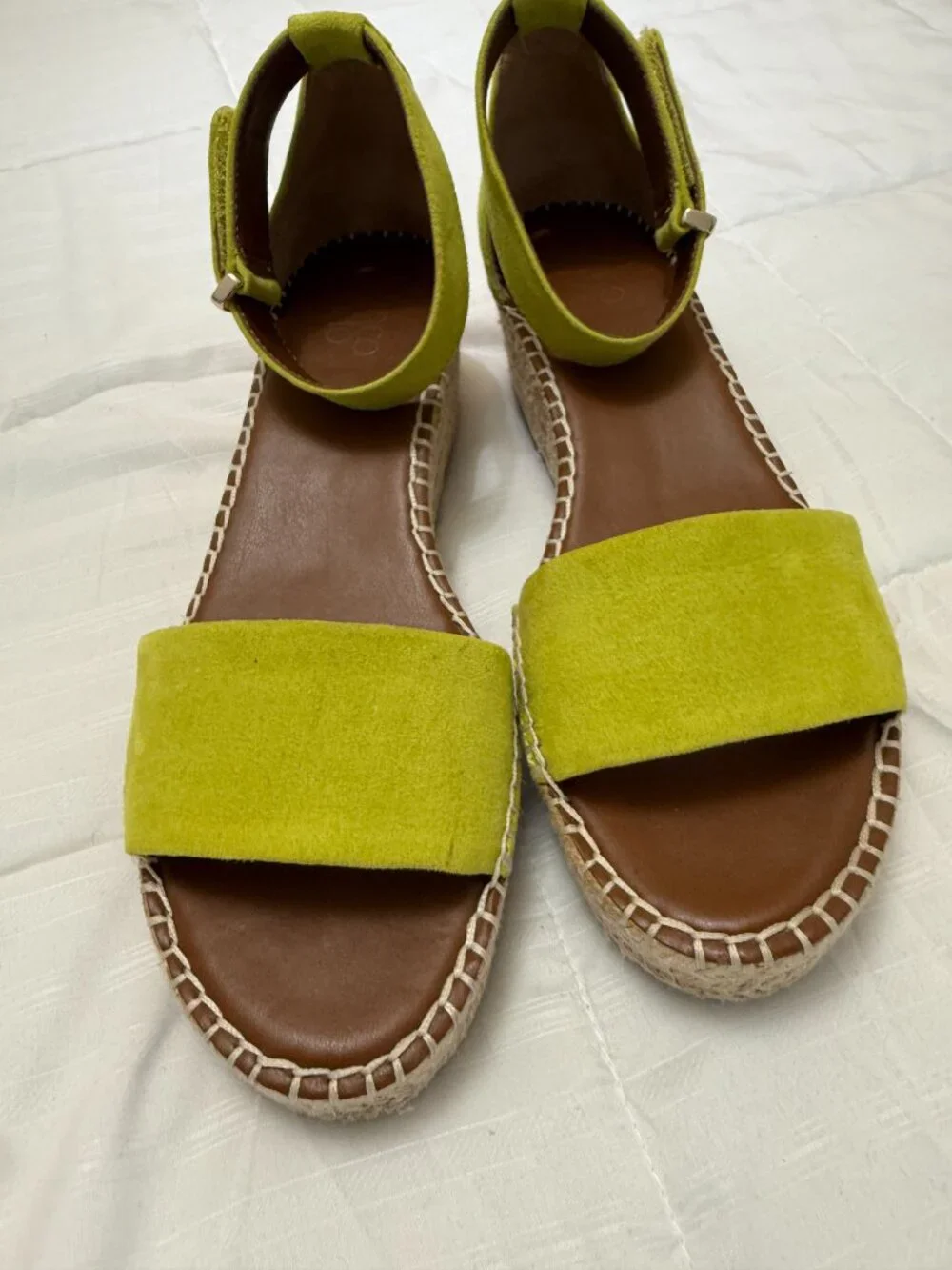 Franco Sarto Lime Green Suede Espadrille Sandals - Sz 10